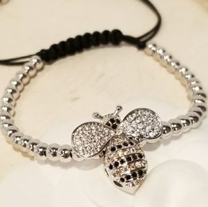 NEW Bumble Bee Pave CZ draw strings bracelet